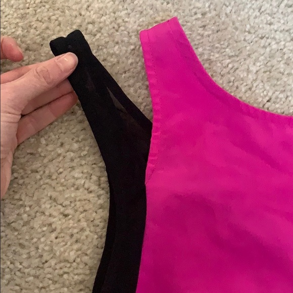 LUSH FUSCIA // BLACK SLIP DRESS - Picture 2 of 5